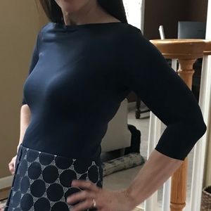 Adea Navy Blue Boat Neck 3/4 Sleeve Size S 2